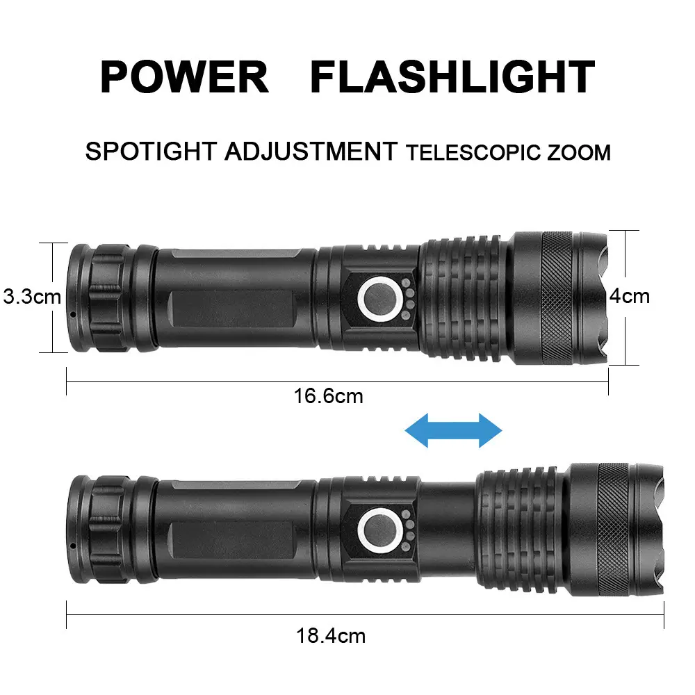 Cross-border P50 P70 P90 Flashlight Aluminum Waterproof 36mm — feature 2