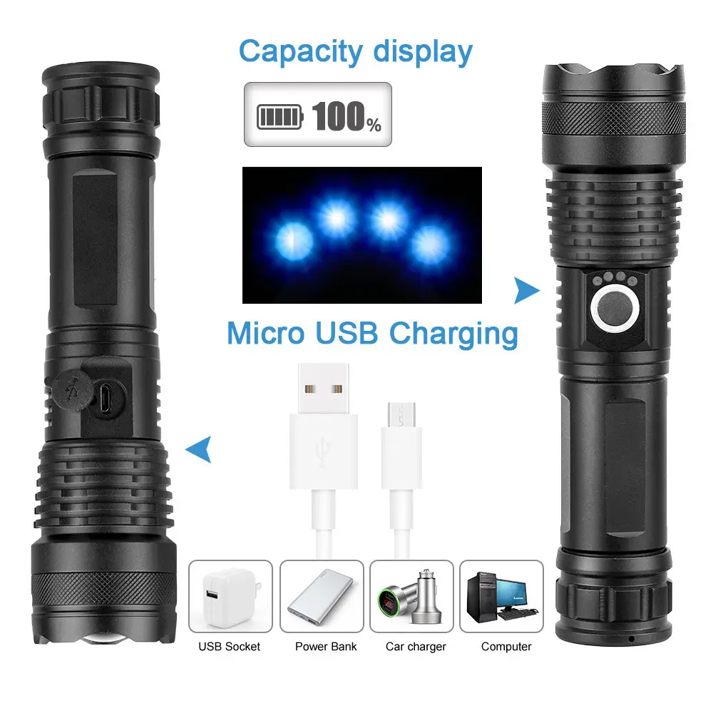 Cross-border P50 P70 P90 Flashlight Aluminum Waterproof 36mm — feature 3