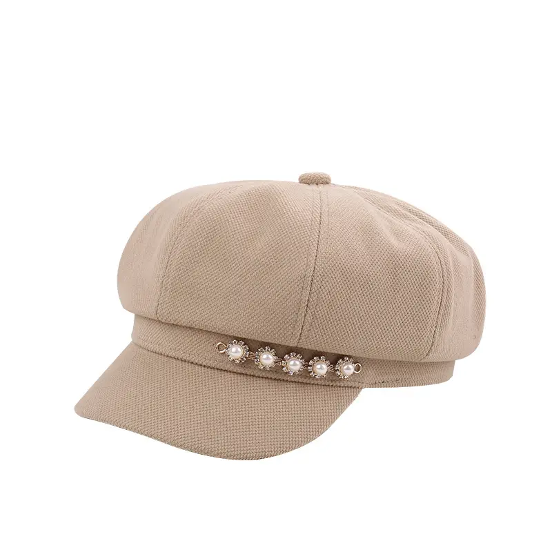 Pearl Rhinestone Chain Cap for Women Spring Korean Style - Image 9