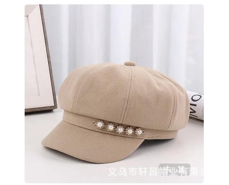 Pearl Rhinestone Chain Cap for Women Spring Korean Style — feature 20