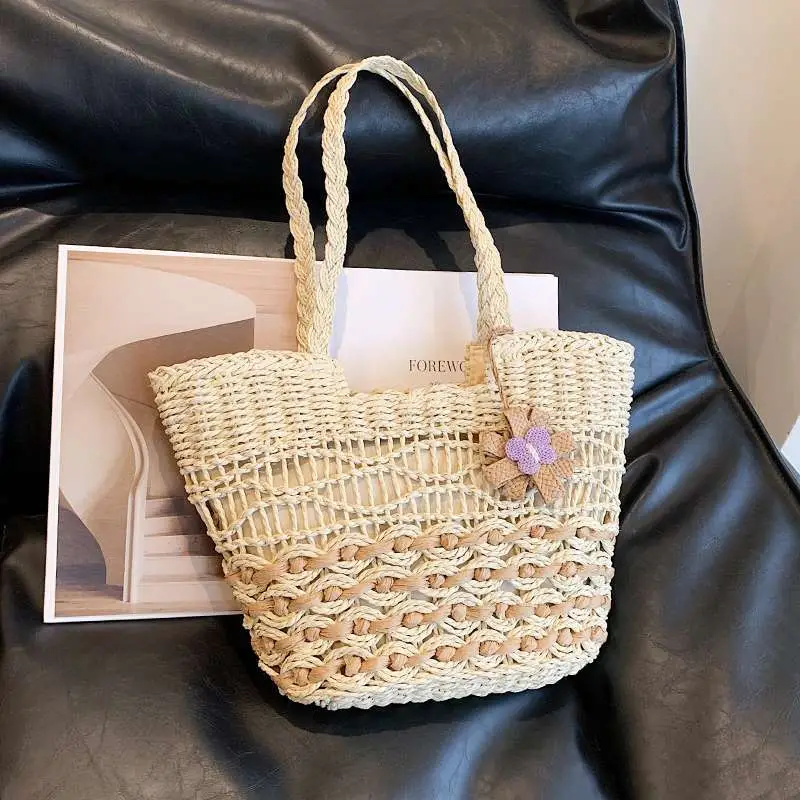 Hand-Woven Straw Bag for Women Beach Tote