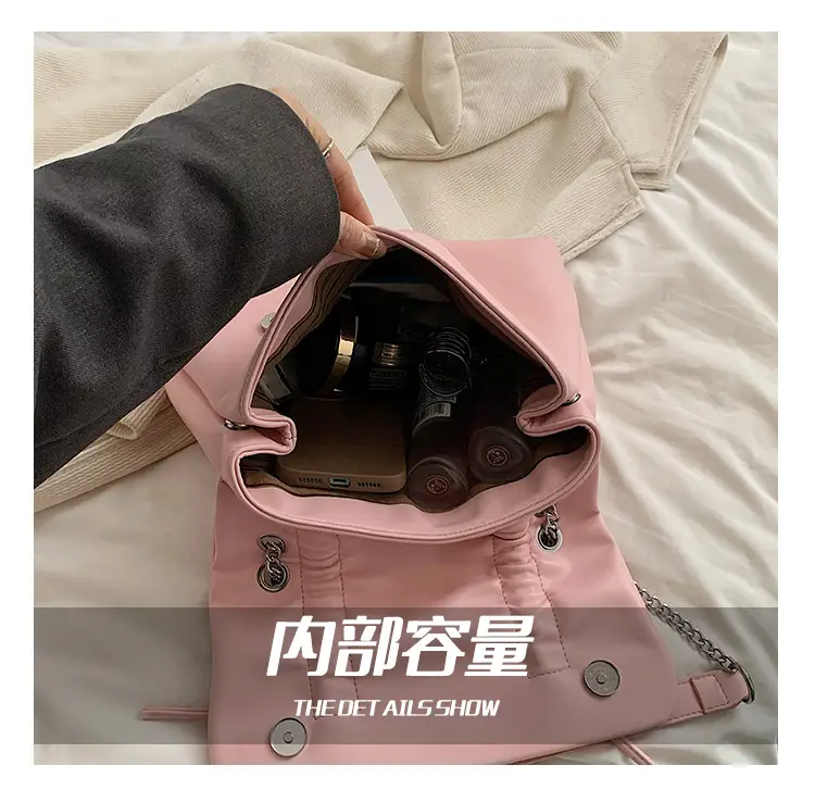 Korean Style Pleated Tote Bag Women Large Capacity — feature 4