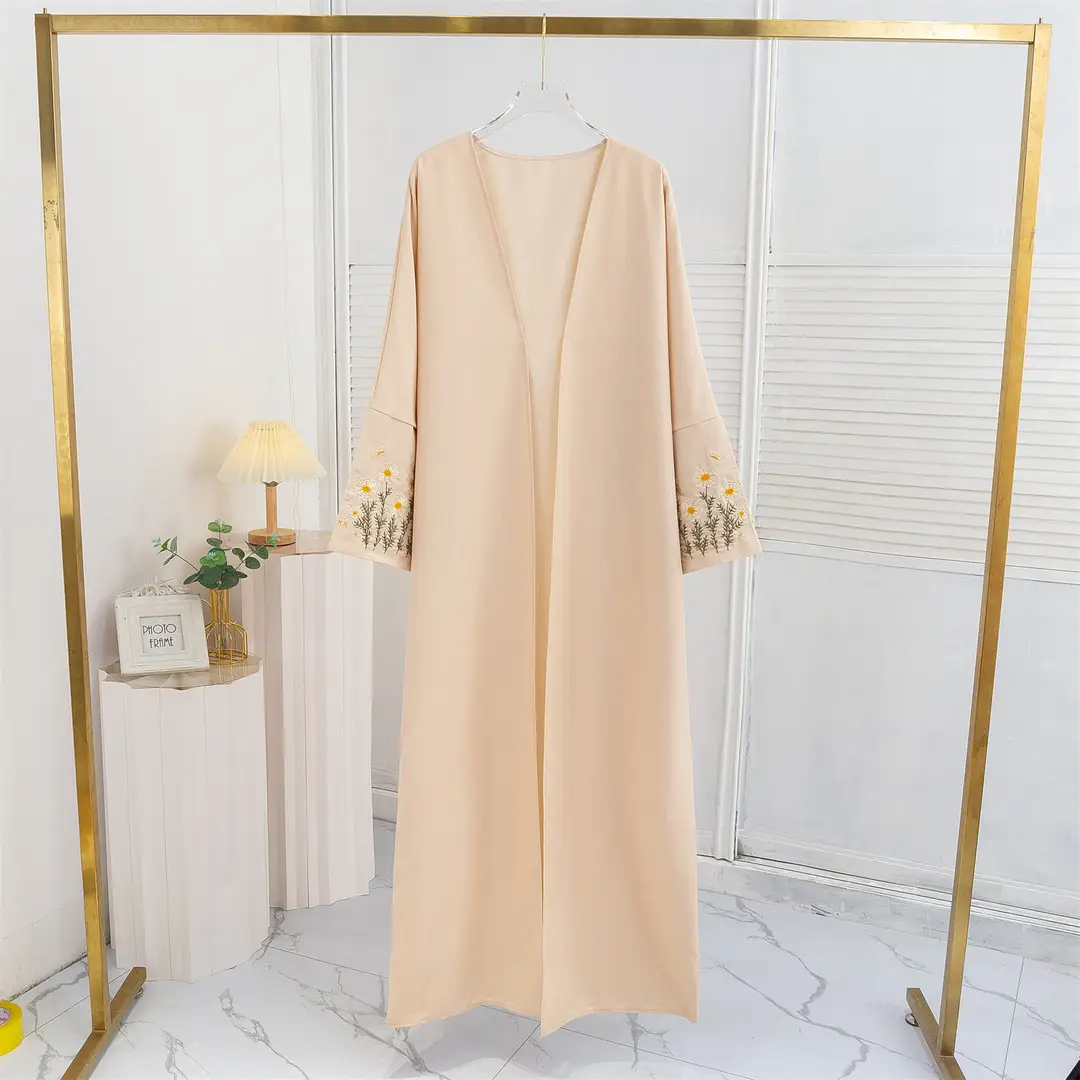 Cross-Border Foreign Trade Embroidered Cardigan with Long Sleeves and Embroidered Robes