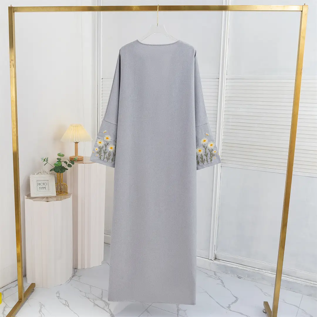 Cross-Border Foreign Trade Embroidered Cardigan with Long Sleeves and Embroidered Robes