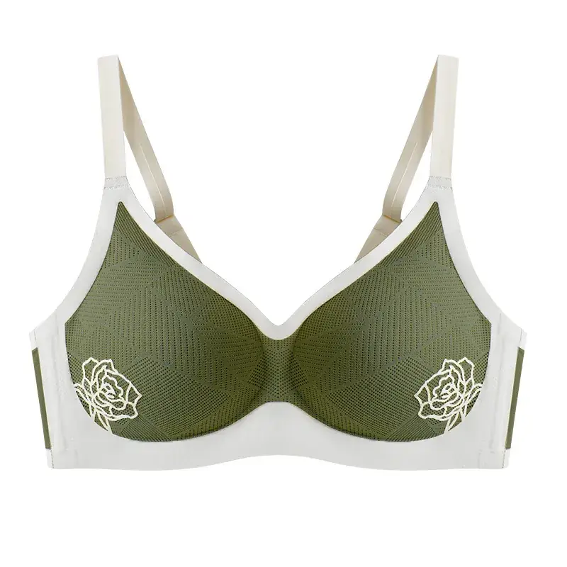 Traceless Fit Embossed Push-up Bra Green - Image 8