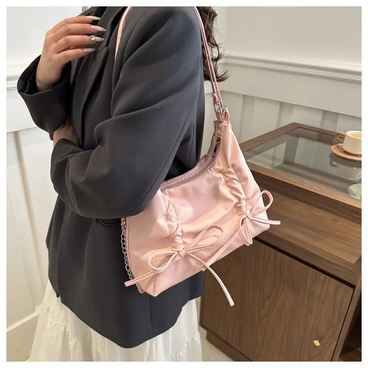 Black Bow Shoulder Bag for Girls 2024 Trendy Bucket — feature 7