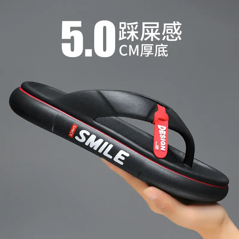 Flip-flops Men's Summer New Thick Bottom Couple's Shit-feeling Outer Wear Beach Casual Flip-flops plus size Sandals - Image 2