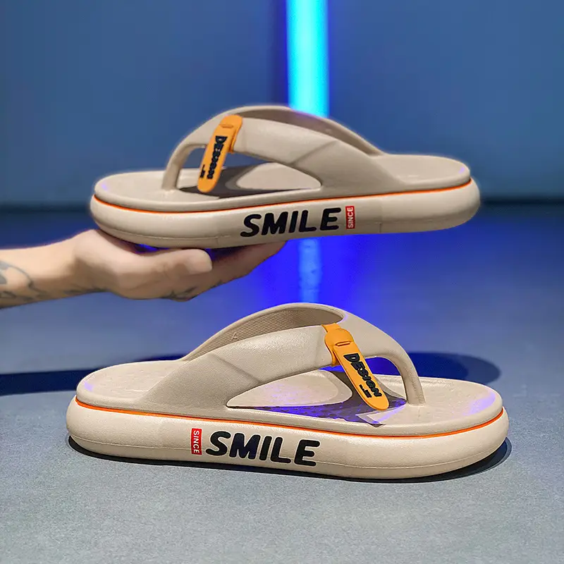 Flip-flops Men's Summer New Thick Bottom Couple's Shit-feeling Outer Wear Beach Casual Flip-flops plus size Sandals - Image 4