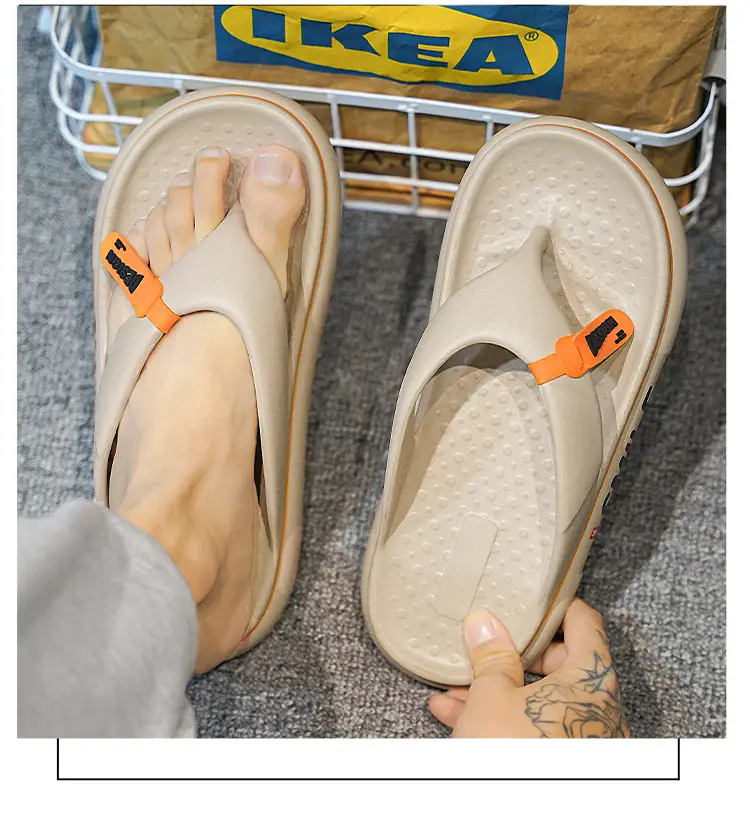 Flip-flops Men's Summer New Thick Bottom Couple's Shit-feeling Outer Wear Beach Casual Flip-flops plus size Sandals — feature 11