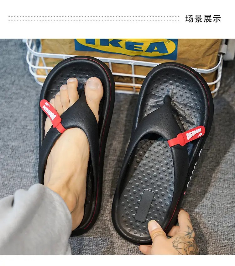 Flip-flops Men's Summer New Thick Bottom Couple's Shit-feeling Outer Wear Beach Casual Flip-flops plus size Sandals — feature 13