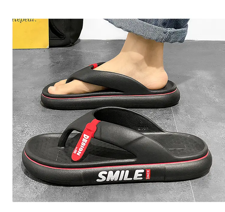 Flip-flops Men's Summer New Thick Bottom Couple's Shit-feeling Outer Wear Beach Casual Flip-flops plus size Sandals — feature 15