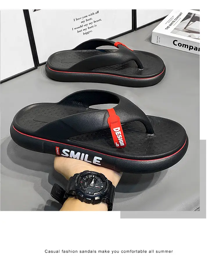 Flip-flops Men's Summer New Thick Bottom Couple's Shit-feeling Outer Wear Beach Casual Flip-flops plus size Sandals — feature 16