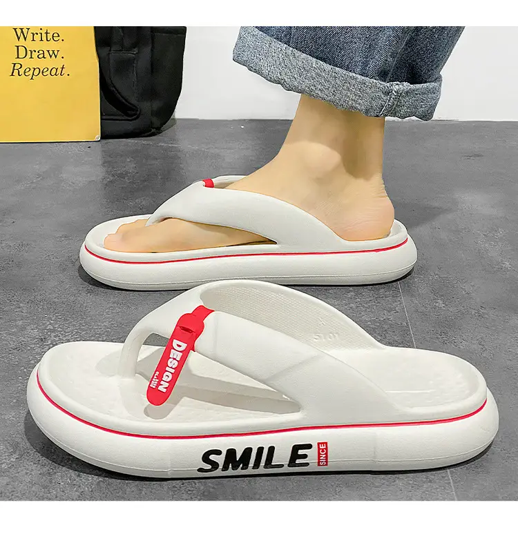 Flip-flops Men's Summer New Thick Bottom Couple's Shit-feeling Outer Wear Beach Casual Flip-flops plus size Sandals — feature 18