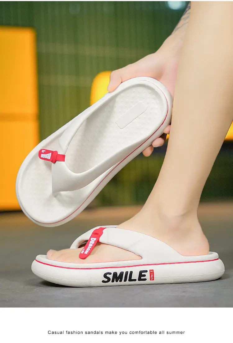 Flip-flops Men's Summer New Thick Bottom Couple's Shit-feeling Outer Wear Beach Casual Flip-flops plus size Sandals — feature 20