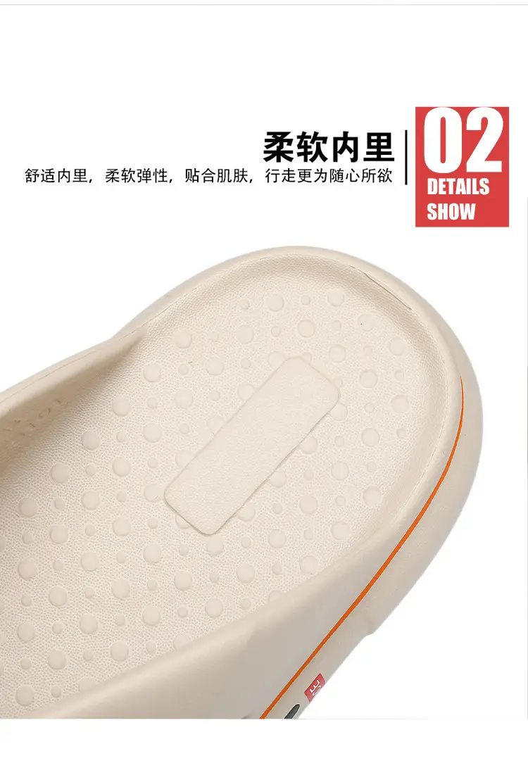 Flip-flops Men's Summer New Thick Bottom Couple's Shit-feeling Outer Wear Beach Casual Flip-flops plus size Sandals — feature 5