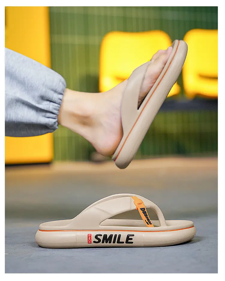 Flip-flops Men's Summer New Thick Bottom Couple's Shit-feeling Outer Wear Beach Casual Flip-flops plus size Sandals — feature 9