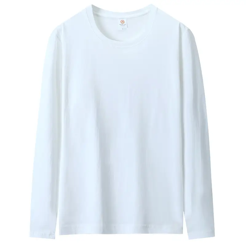 White Long Sleeve Cotton T-Shirt 200g — feature 23