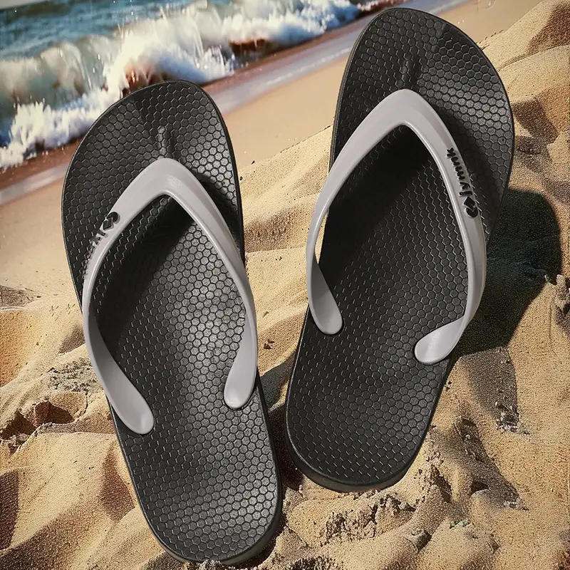 Flip-Flops Men's Summer 2025 New Non-Slip Wear-Resistant Men's Flip-Flops Outer Wear Flats-Soled Splint Beach Sandals