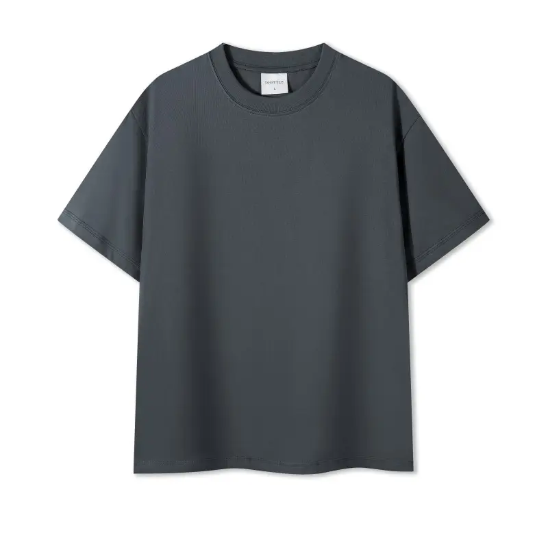 Pure Cotton Light Blue 230g Round Neck T-Shirt