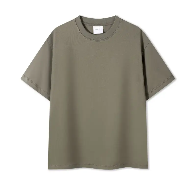 Pure Cotton Light Blue 230g Round Neck T-Shirt