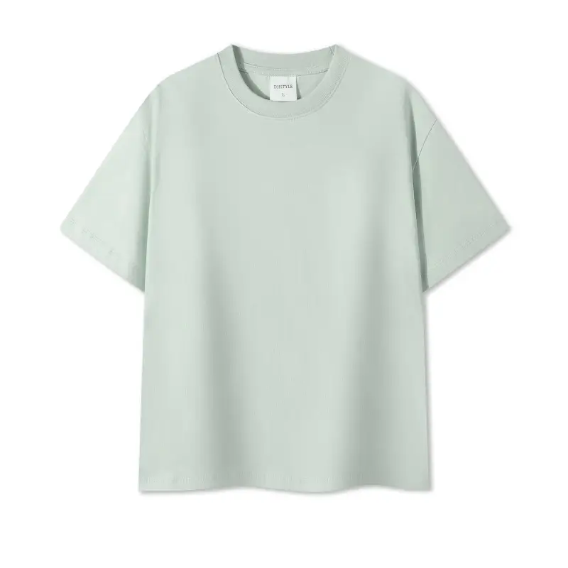 Pure Cotton Light Blue 230g Round Neck T-Shirt