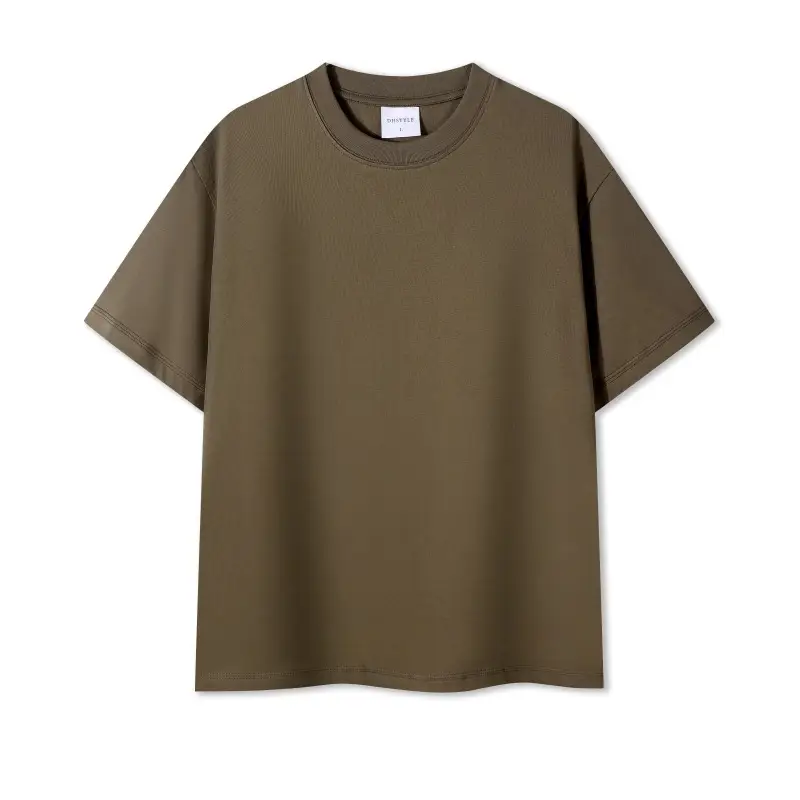 Pure Cotton Light Blue 230g Round Neck T-Shirt