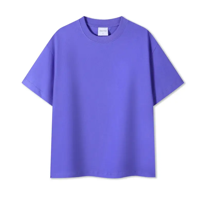 Pure Cotton Light Blue 230g Round Neck T-Shirt