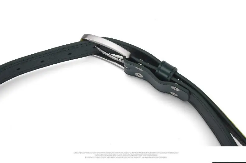 Men's Blue Leather Belt with Silver Buckle — feature 9