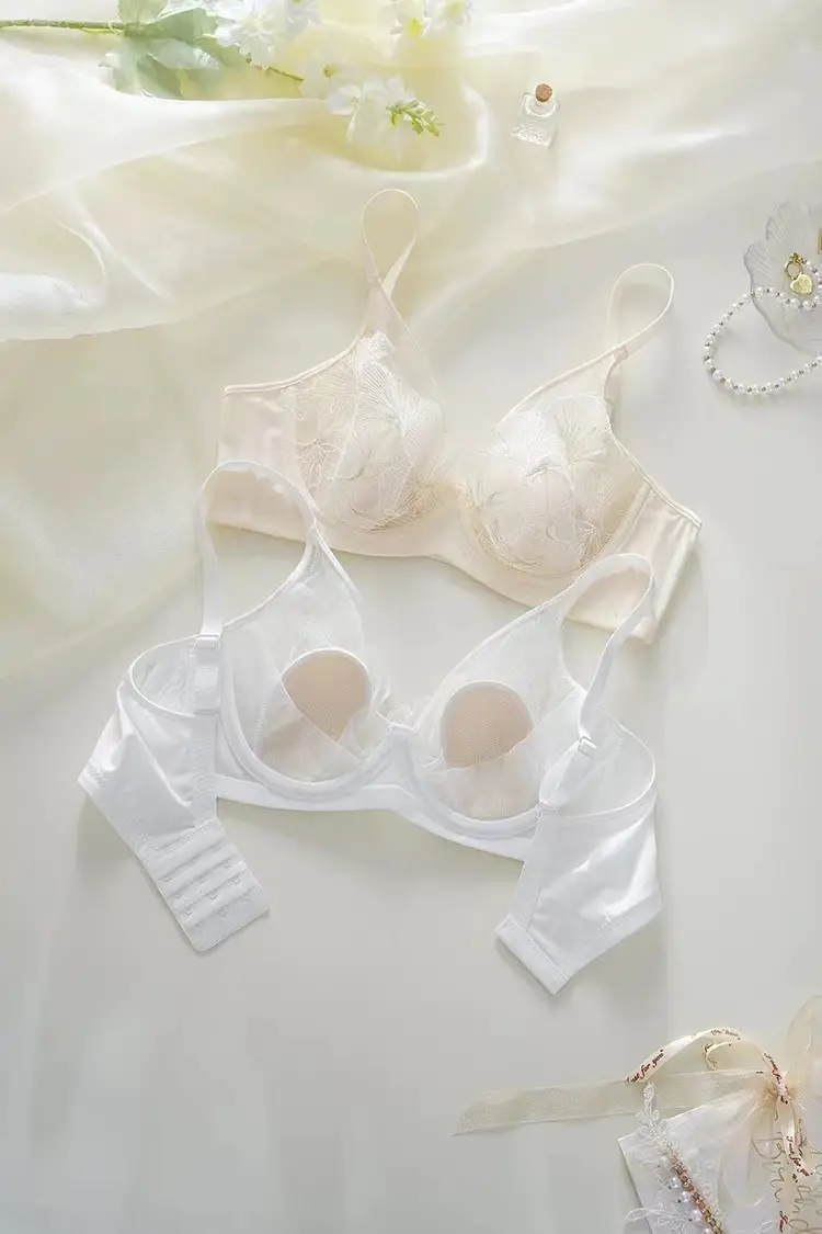 Ultra-Thin Mesh Embroidered Bra Large Bust Small — feature 6