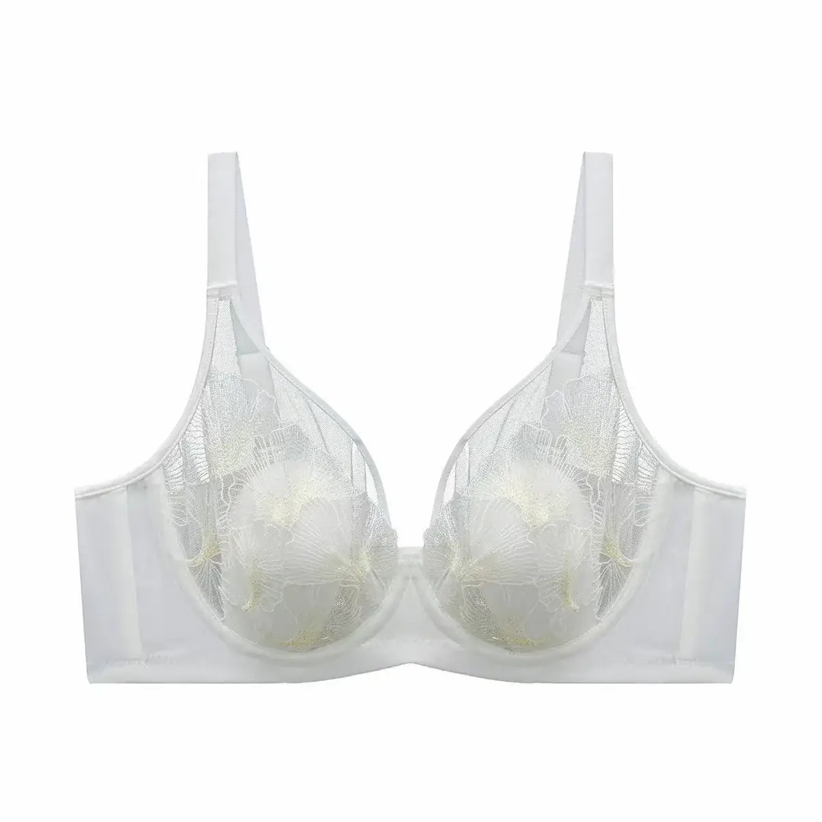 Ultra-Thin Mesh Embroidered Bra Large Bust Small