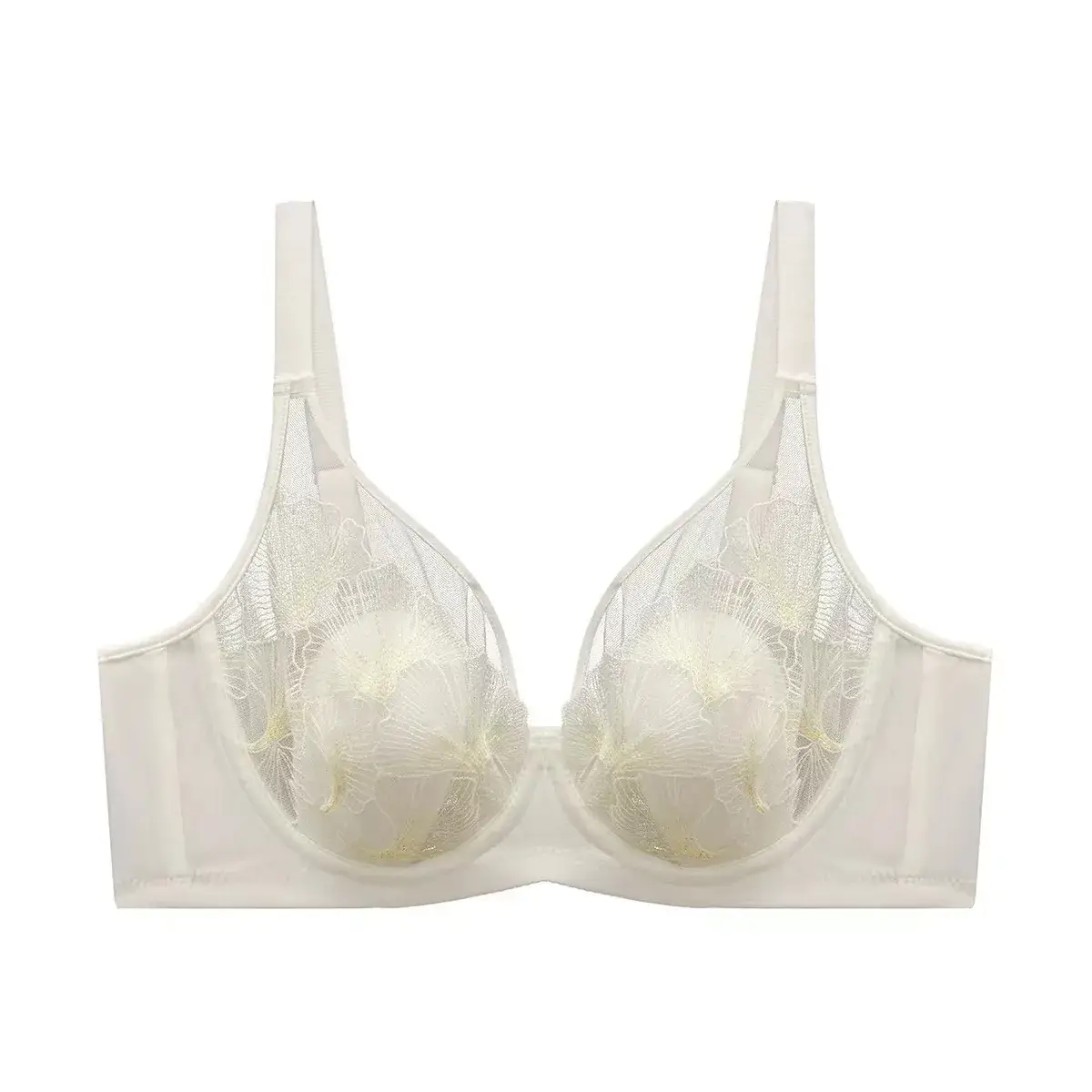 Ultra-Thin Mesh Embroidered Bra Large Bust Small