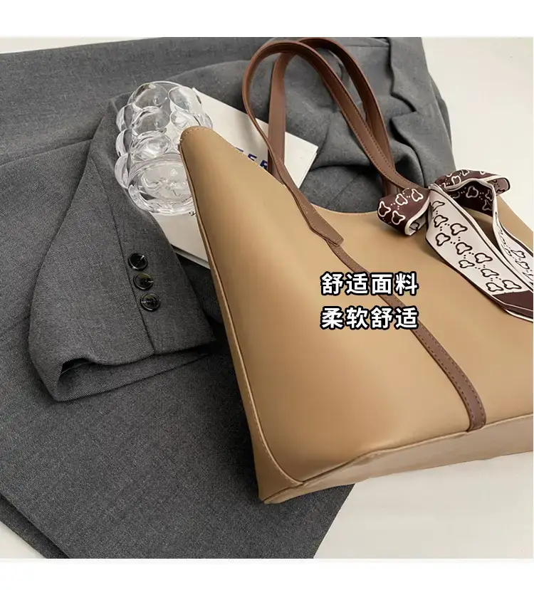 Women's Cream High-end Tote Bag with Bow Design — feature 5