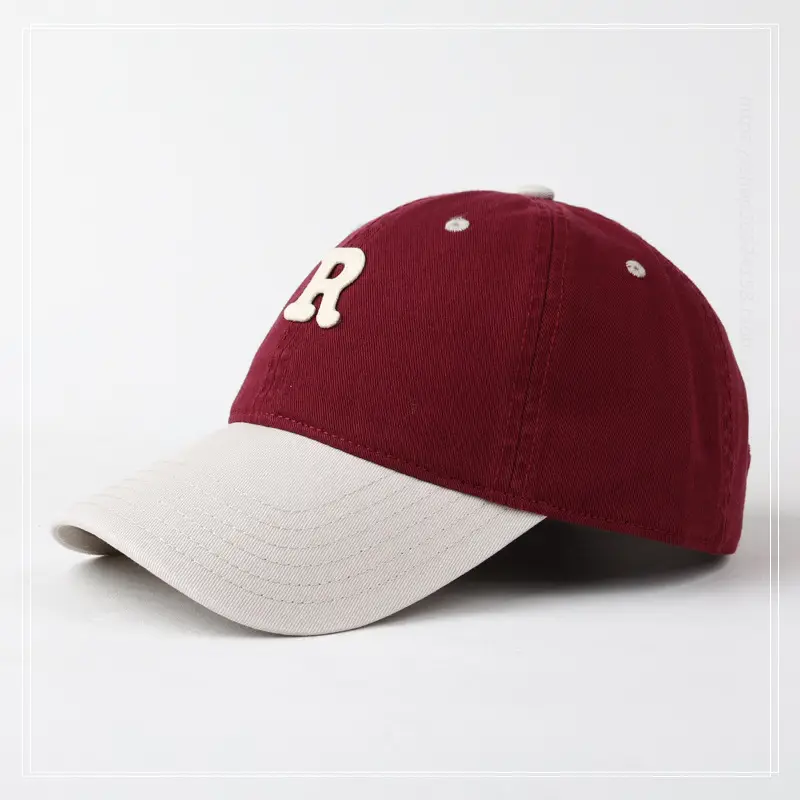Women R Letter Baseball Cap Navy White Wide Brim - Image 9