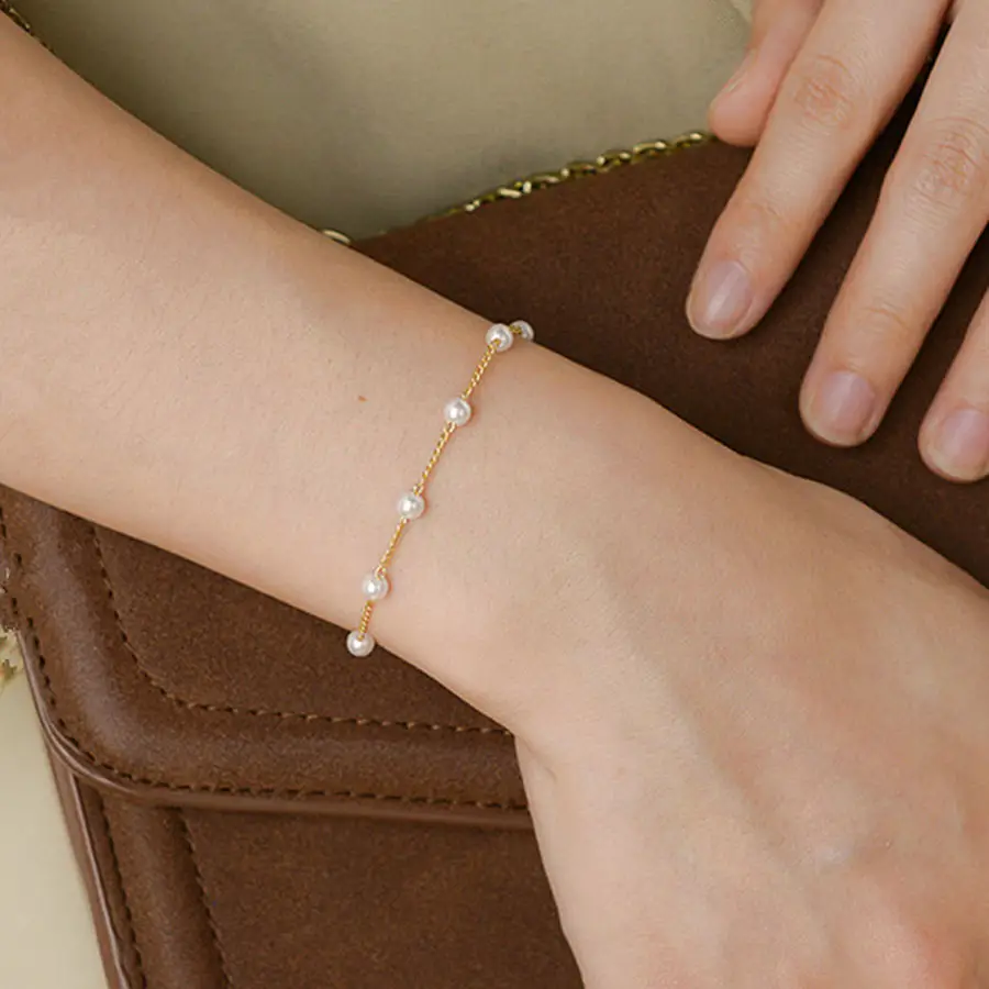925 Sterling Silver Pearl Bracelet Women's Cross-border Light Luxury — feature 2