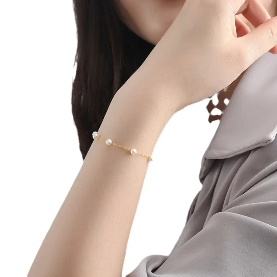 925 Sterling Silver Pearl Bracelet Women's Cross-border Light Luxury — feature 4
