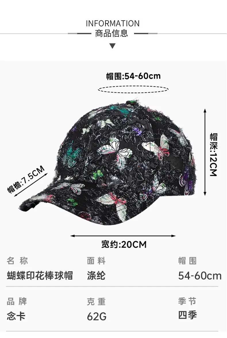 Blue Butterfly Women's Baseball Cap SPF5 — feature 4