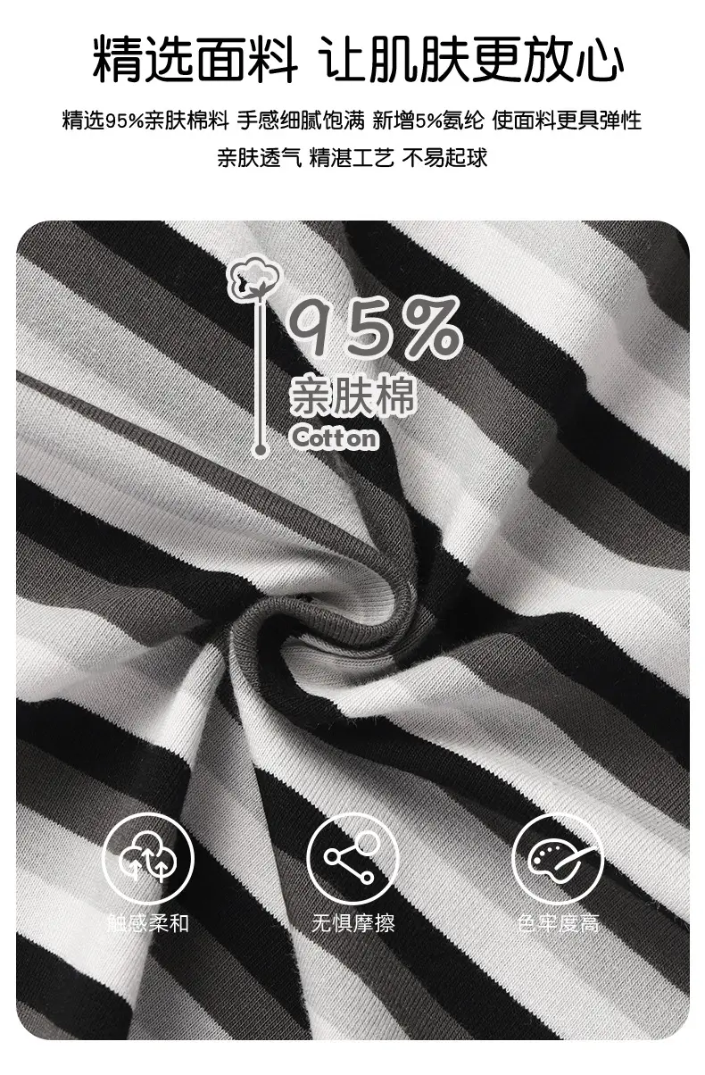 Boys Striped Cotton Shorts Set Summer New Kidsren — feature 3
