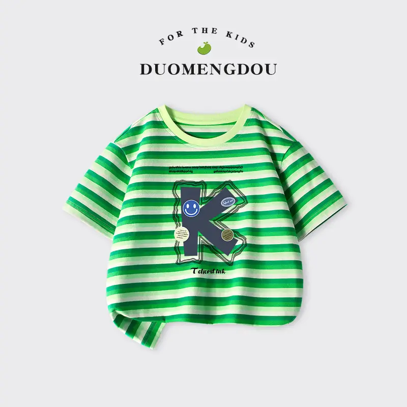Boys Striped Cotton Shorts Set Summer New Kidsren - Image 11