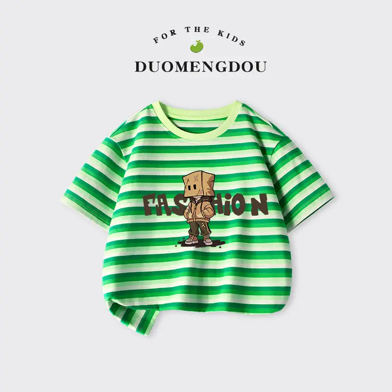 Boys Striped Cotton Shorts Set Summer New Kidsren - Image 12