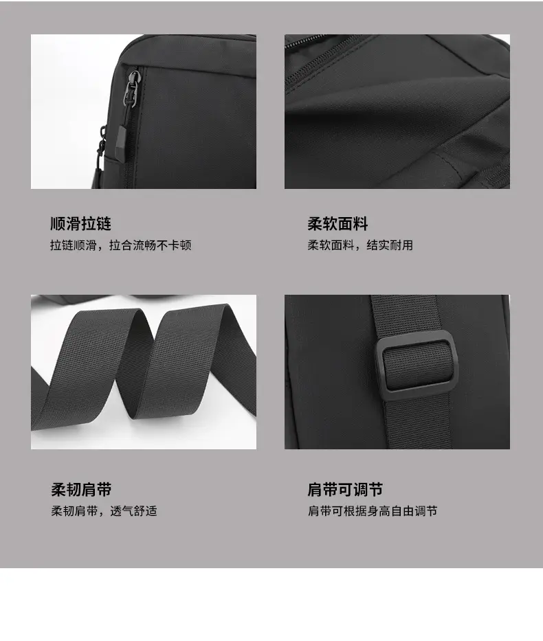 New Men's Shoulder Bag Black Mobile Phone Crossbody — feature 10