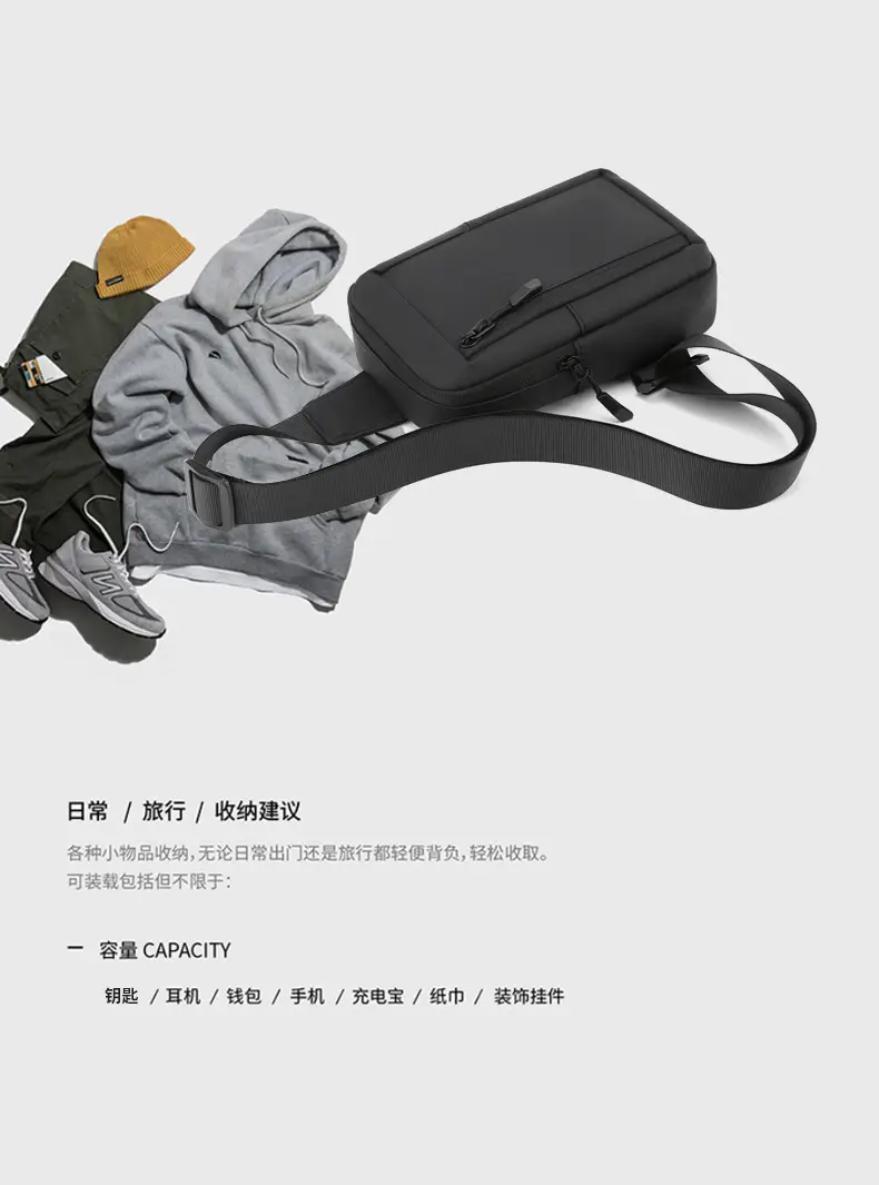New Men's Shoulder Bag Black Mobile Phone Crossbody — feature 16