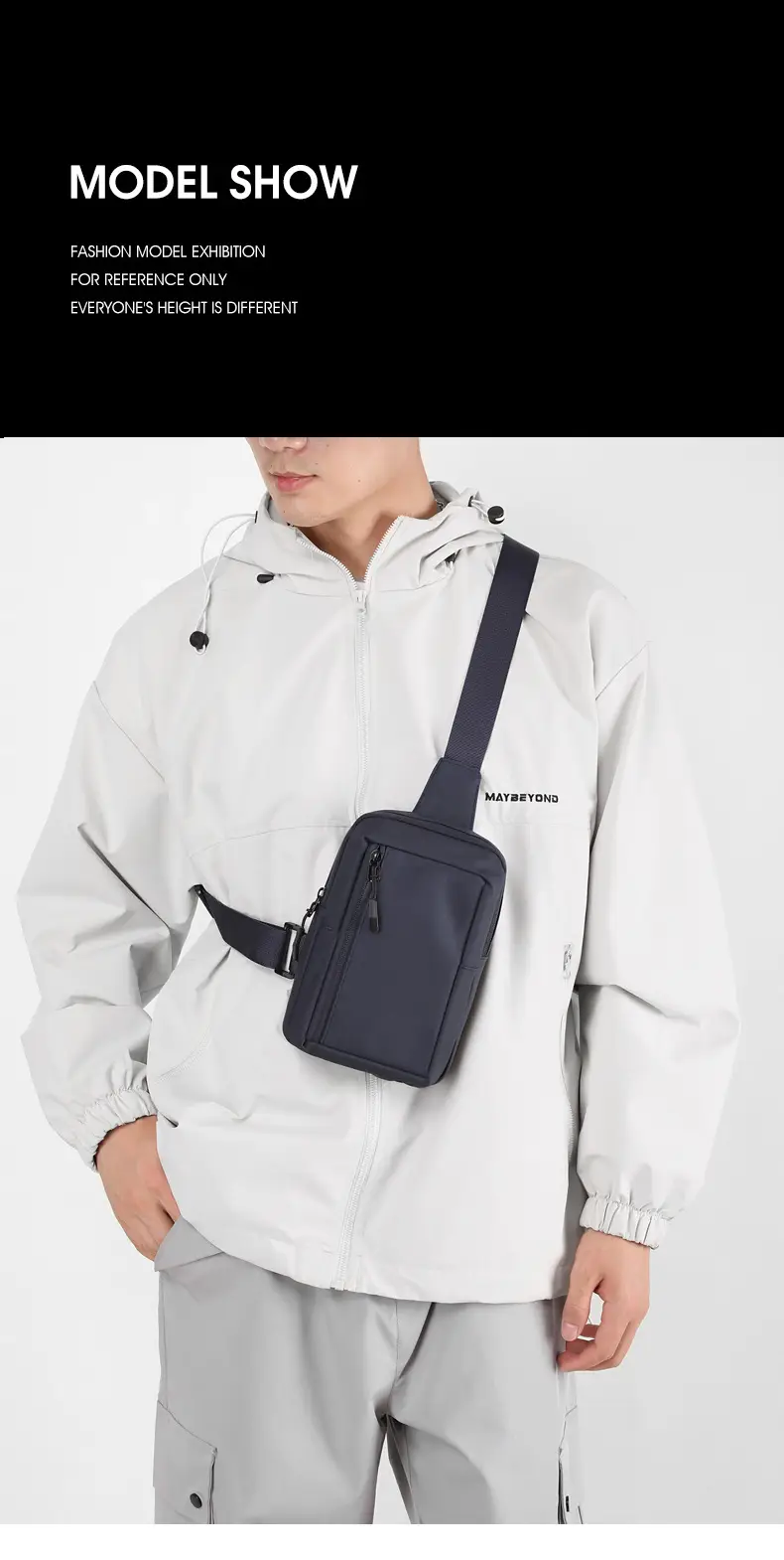 New Men's Shoulder Bag Black Mobile Phone Crossbody — feature 17