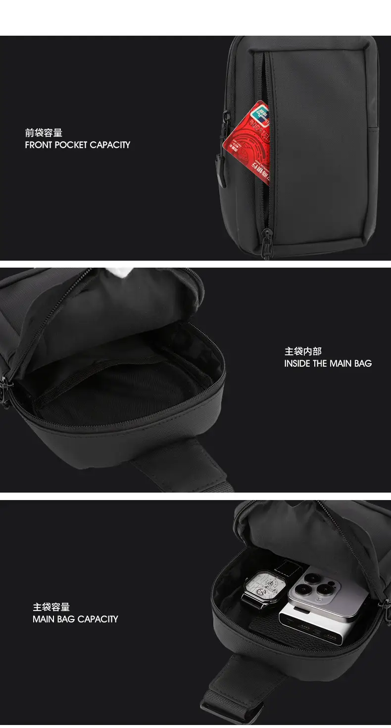 New Men's Shoulder Bag Black Mobile Phone Crossbody — feature 9