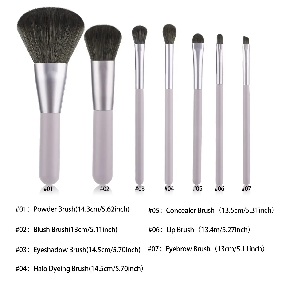 7 Piece Makeup Brush Set for Beginners & Pros - Image 4
