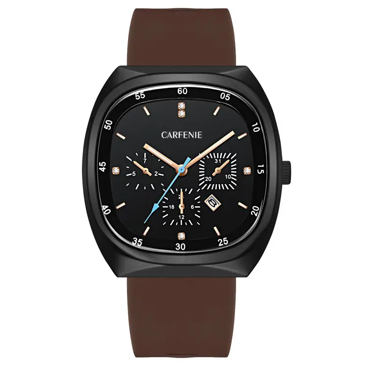 Cafenie Large Square Quartz Watch Black - Image 4