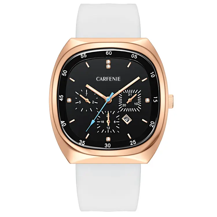 Cafenie Large Square Quartz Watch Black - Image 3