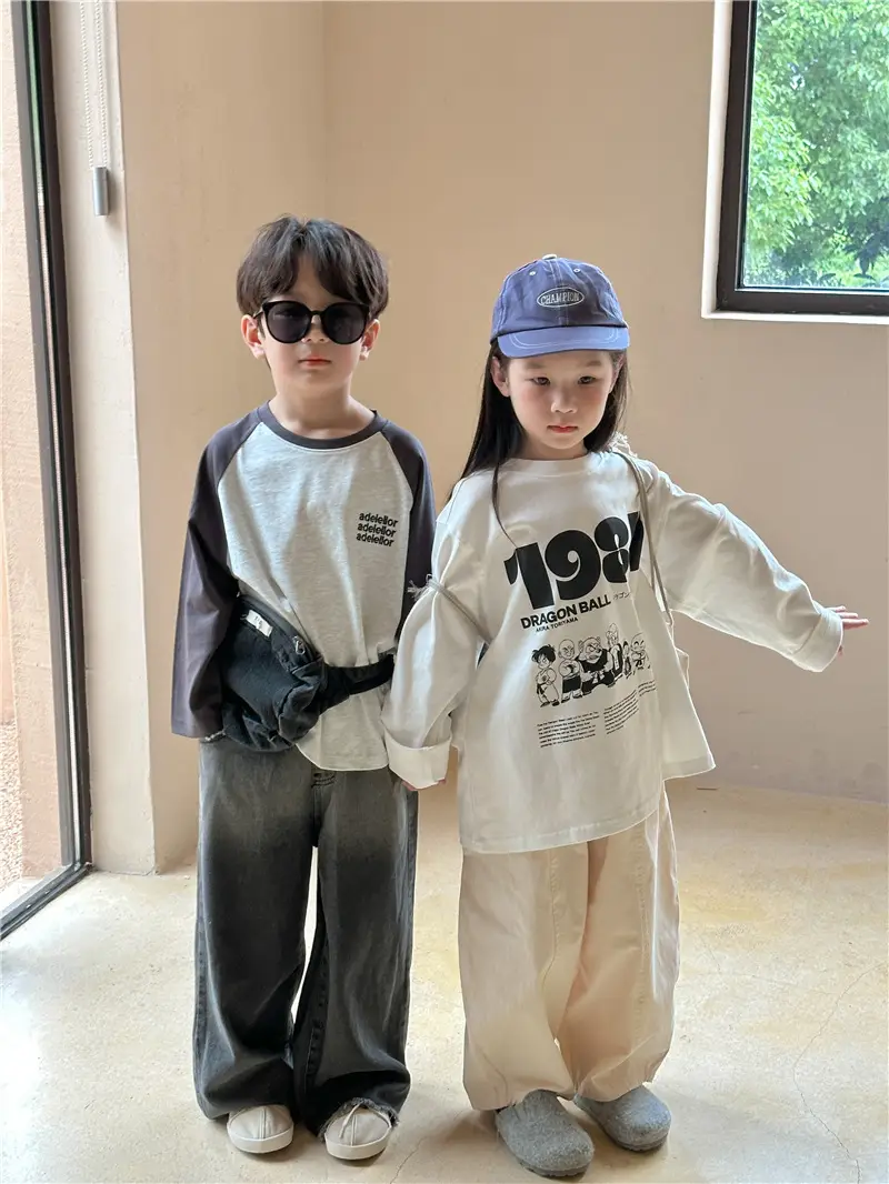 Kids Korean Style T-Shirt 2025 Autumn Boys Girls — feature 12