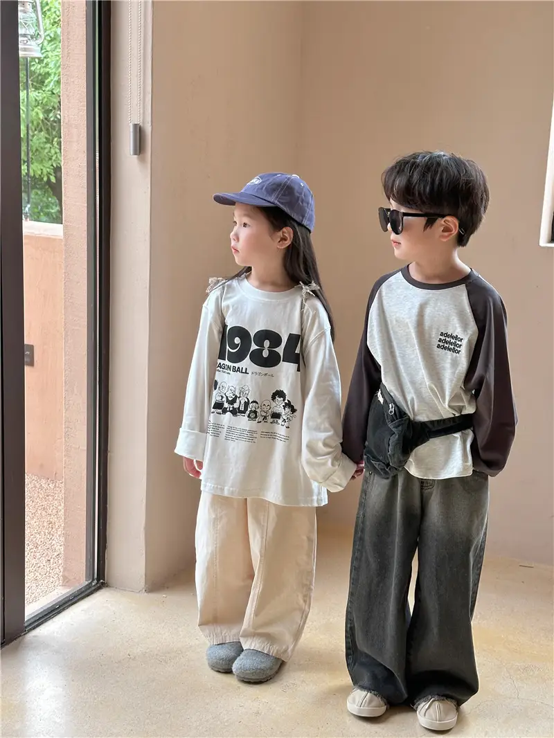 Kids Korean Style T-Shirt 2025 Autumn Boys Girls — feature 9