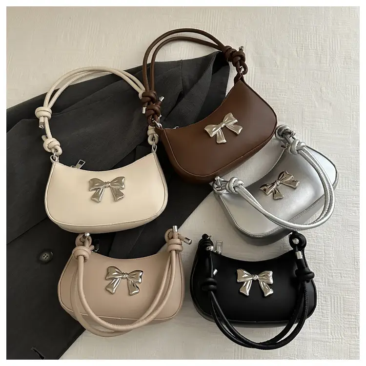 Women's Brown Bow Crossbody Bag 2024 Spring Summer - Image 6