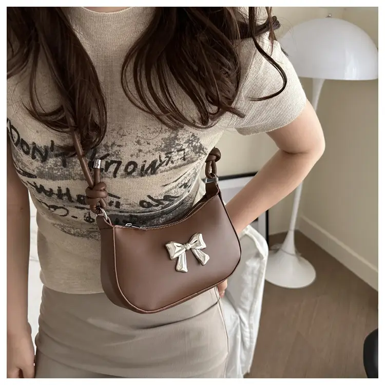 Women's Brown Bow Crossbody Bag 2024 Spring Summer — feature 11